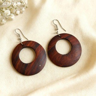 New Handcrafted Wood Earrings Balinese Artisans